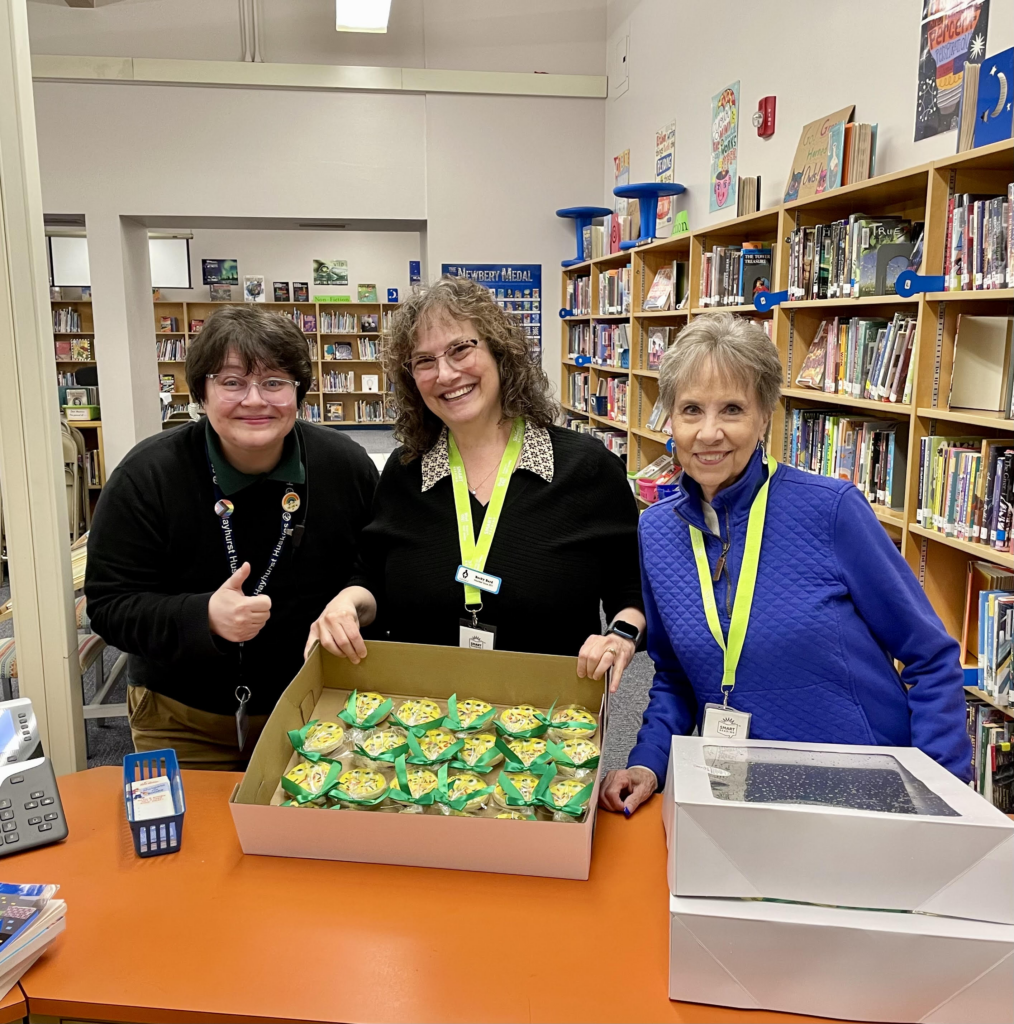 Hayhurst SMART reading volunteers and principal DC Re-Bloom